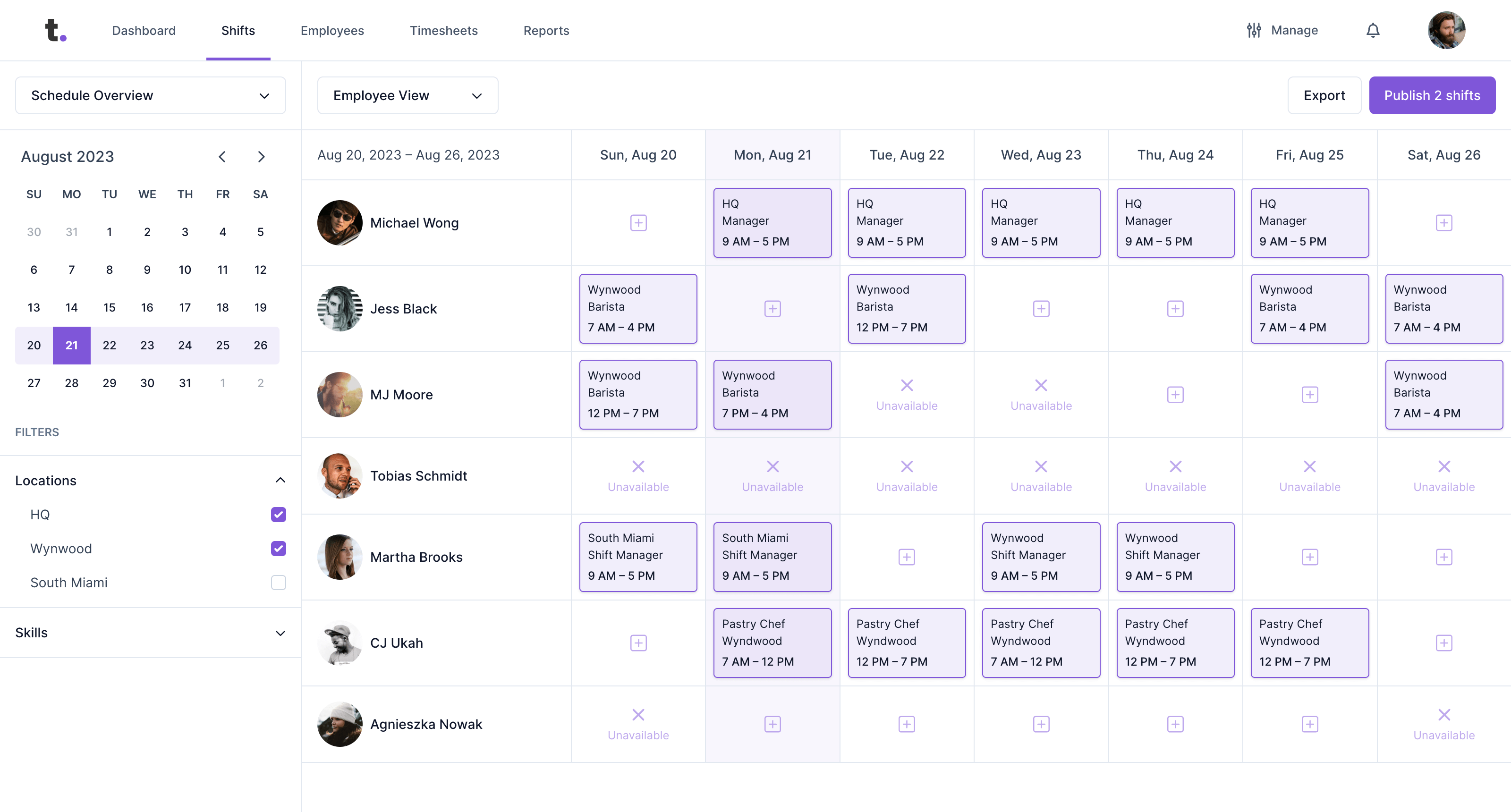 Shift Planning and Scheduling